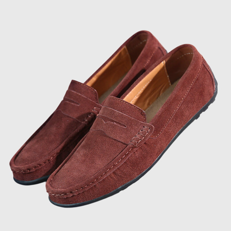 Roswitha - Pantoufles en daim rouge bordeaux