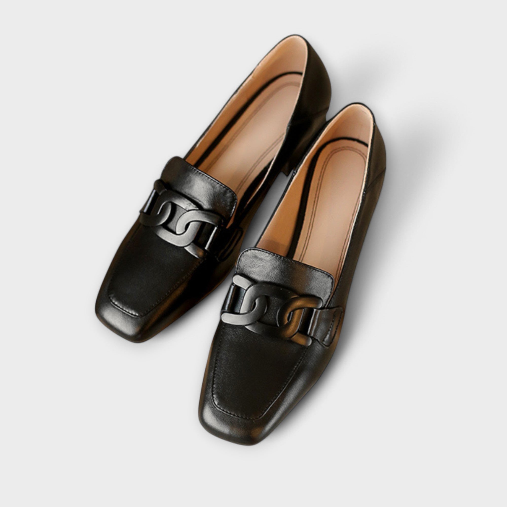Mechtraud - Mocassin crème avec fermoir