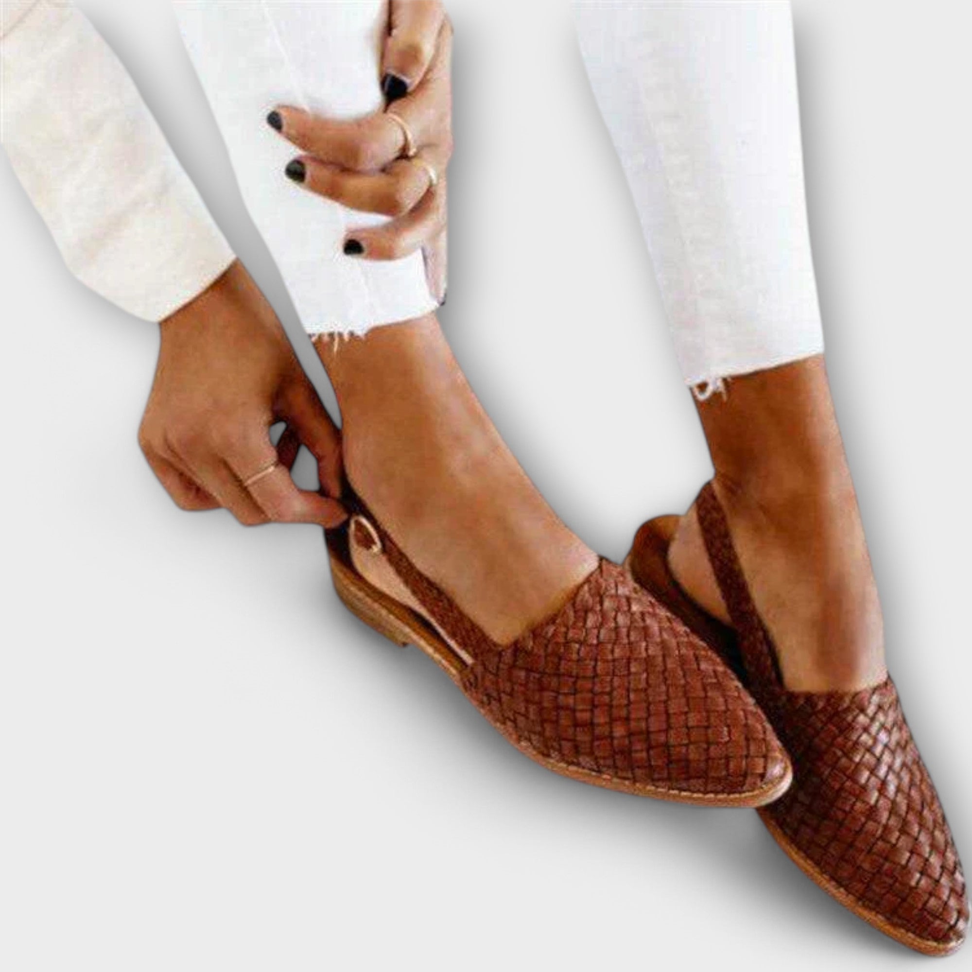 Adelgund - Mocassins en cuir tressé