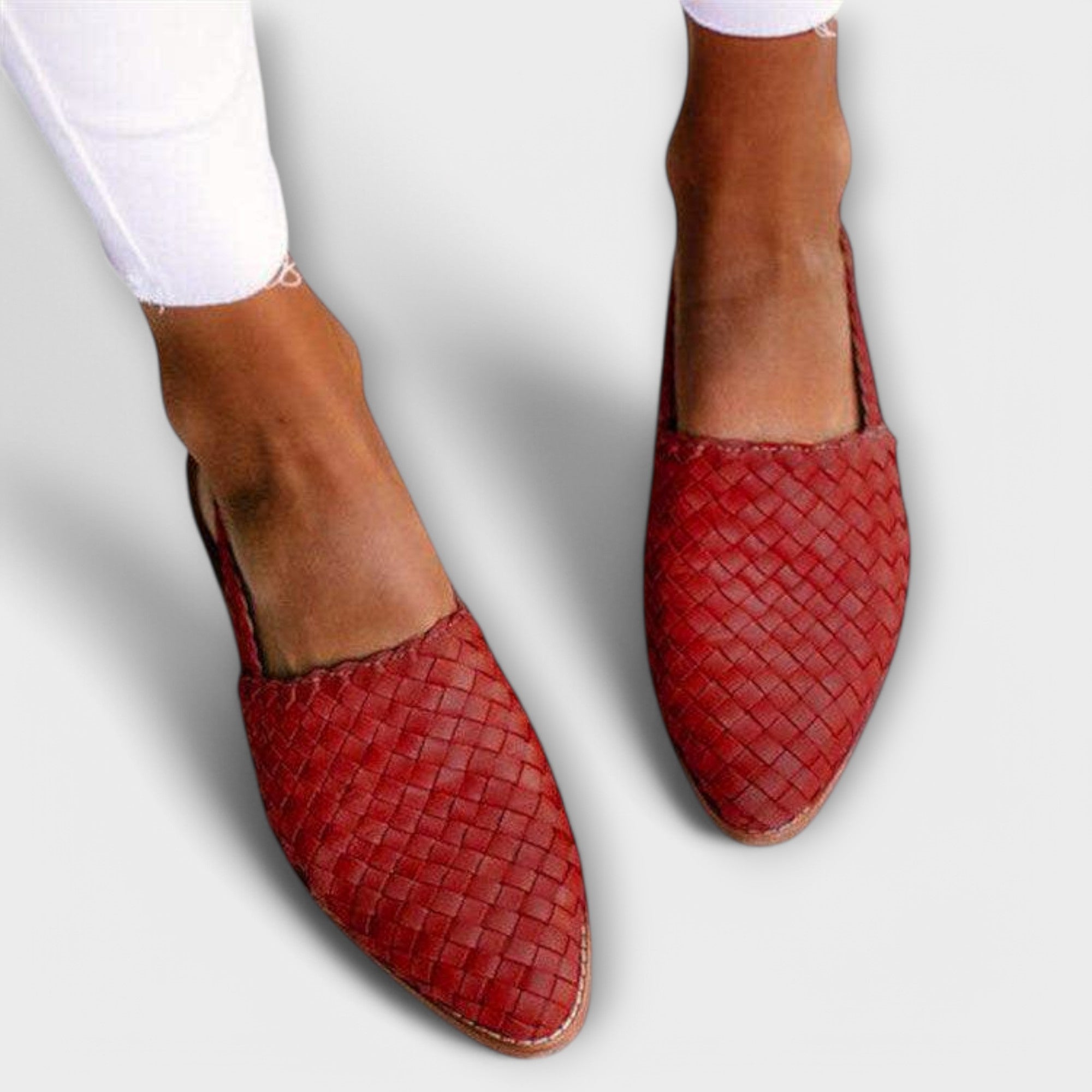 Adelgund - Mocassins en cuir tressé