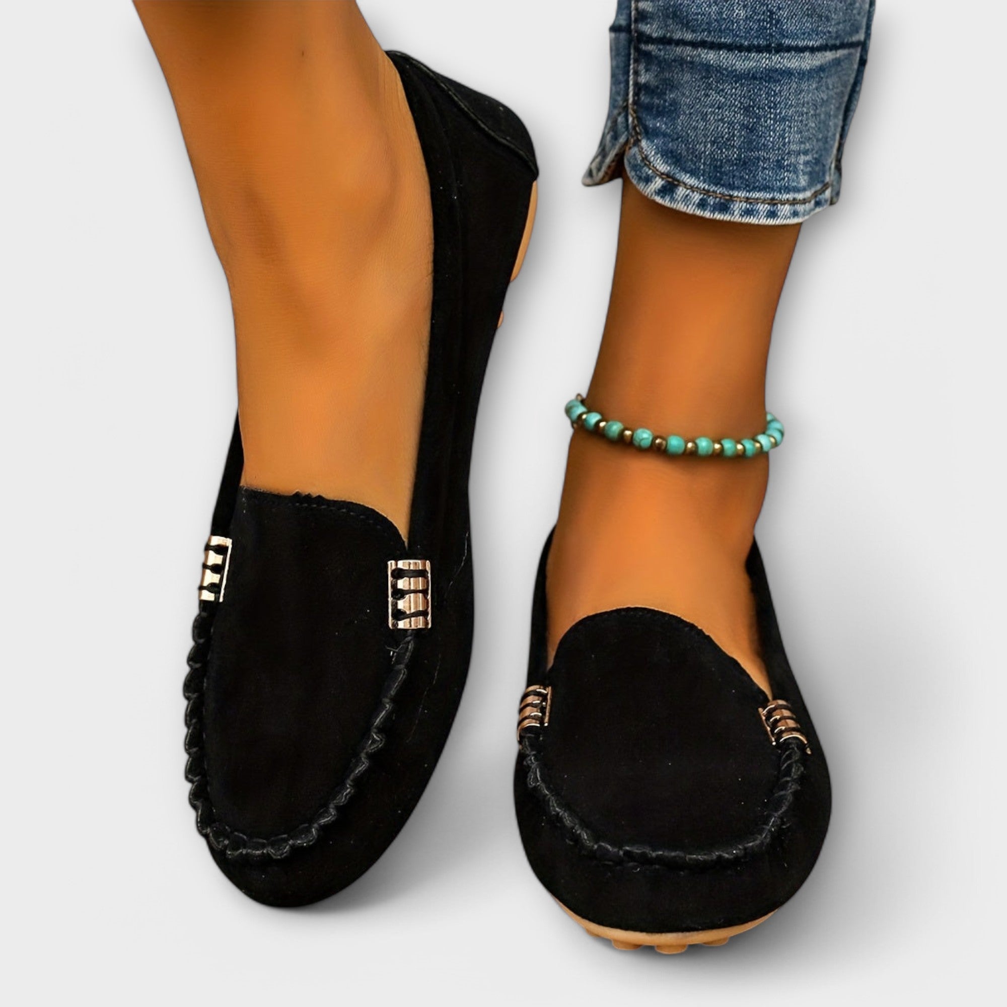 Bertlinde - Mocassins en daim turquoise