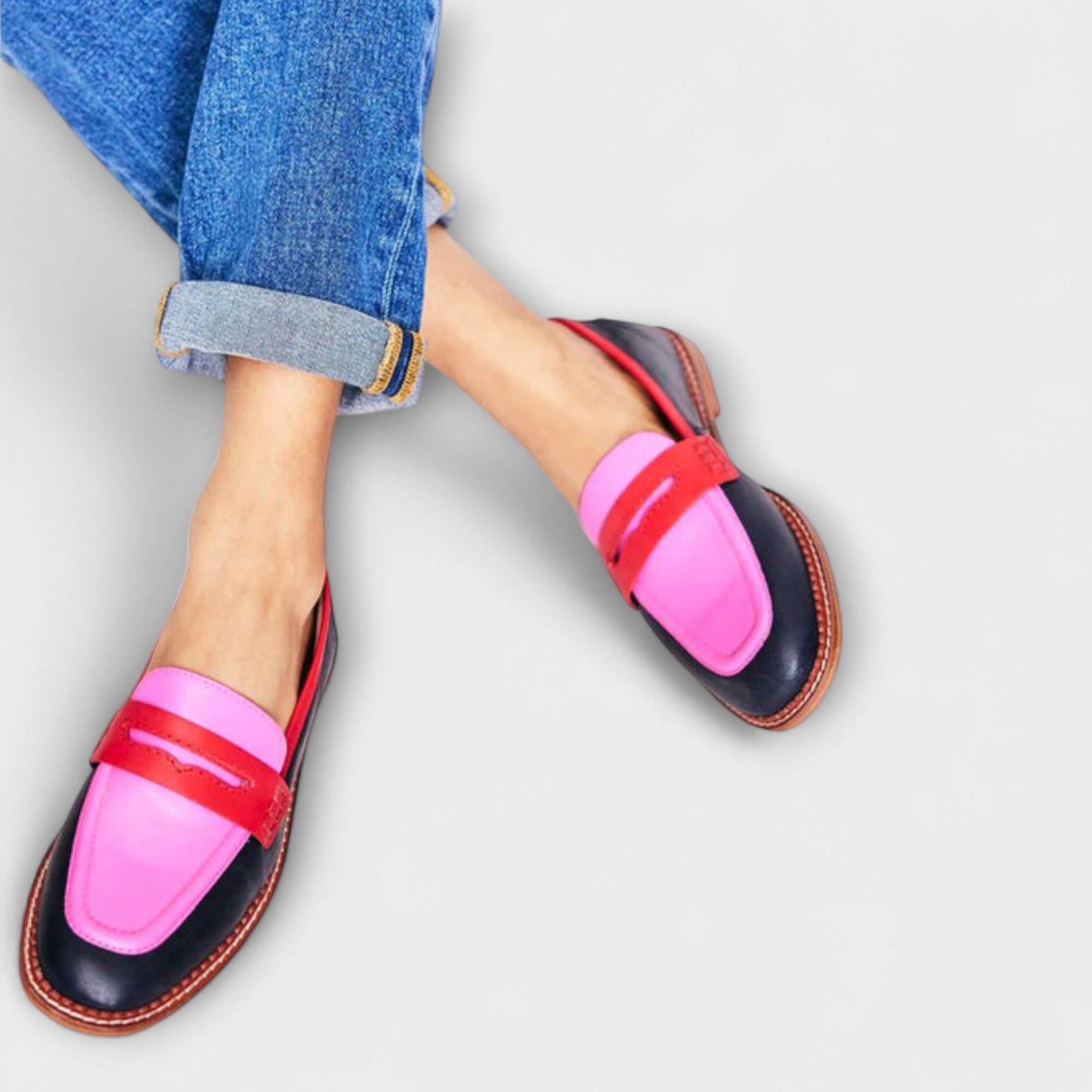 Brunhilde - Le chausson color block rose