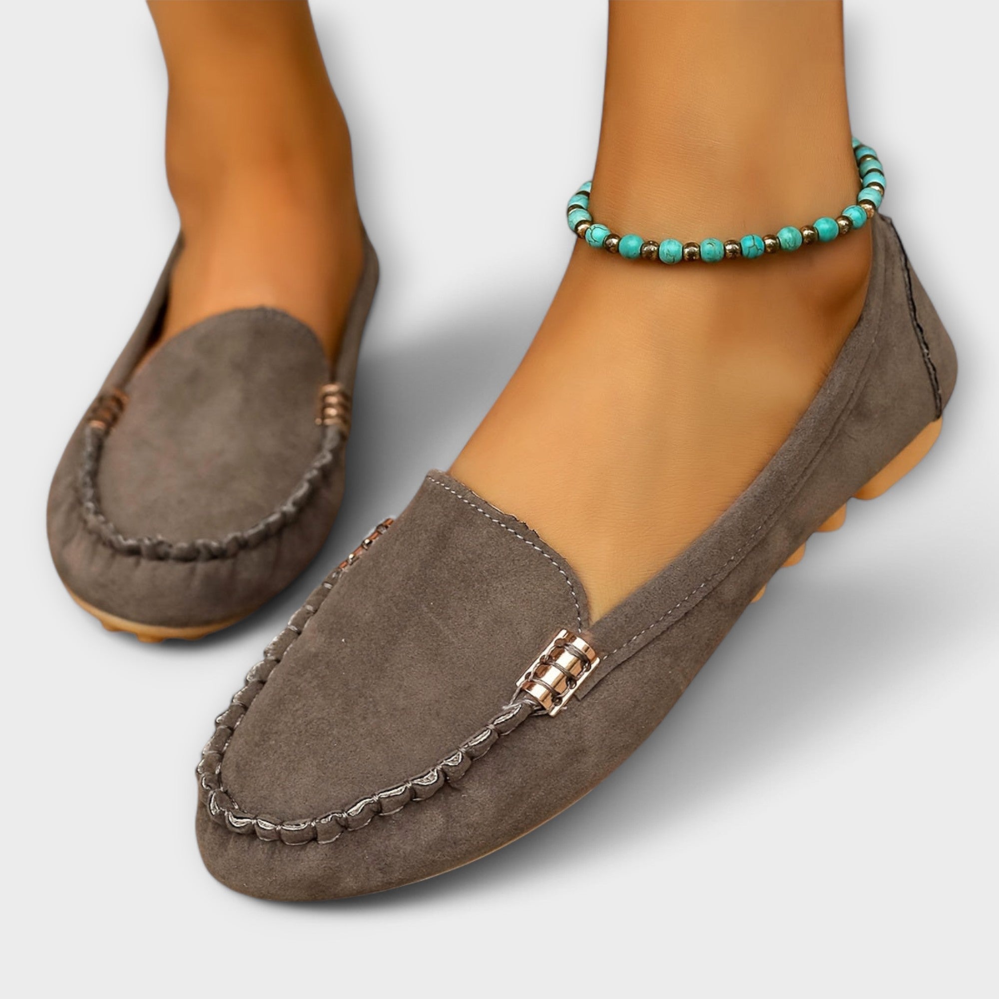 Bertlinde - Mocassins en daim turquoise