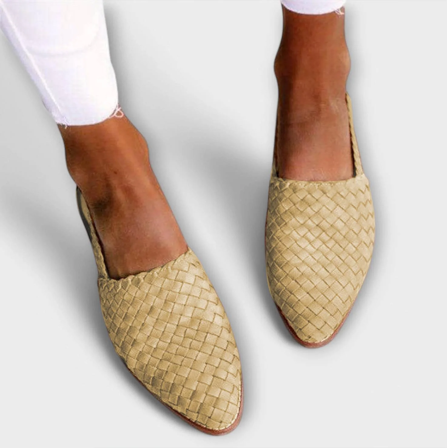 Adelgund - Mocassins en cuir tressé