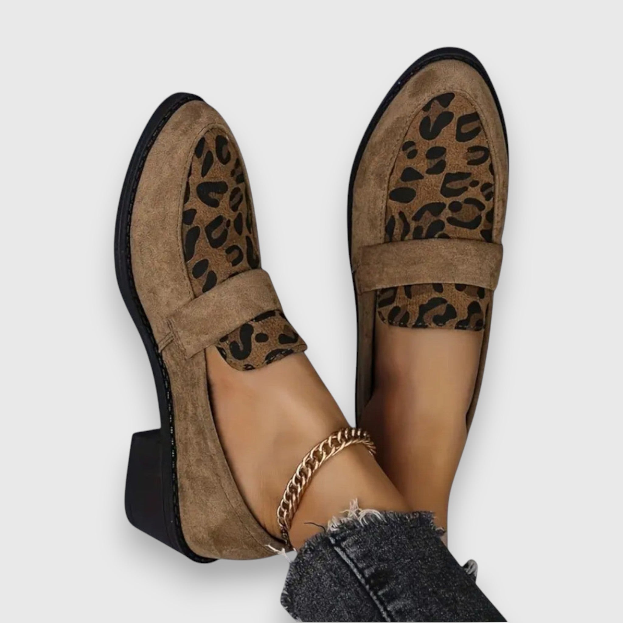 Brunhild - Chaussons confortables imprimé léopard