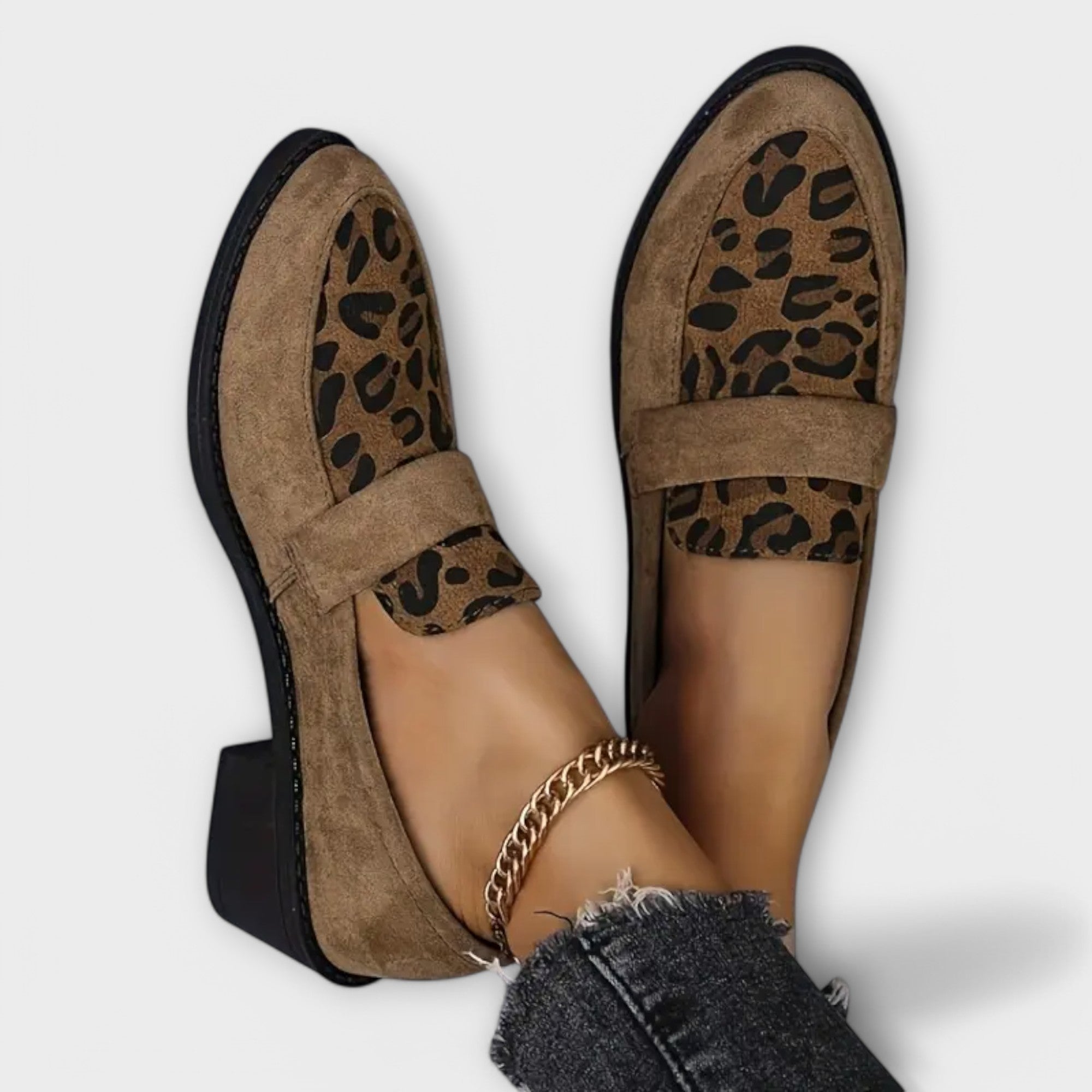 Kriemhilde - mocassins en daim avec doublure imprimé léopard