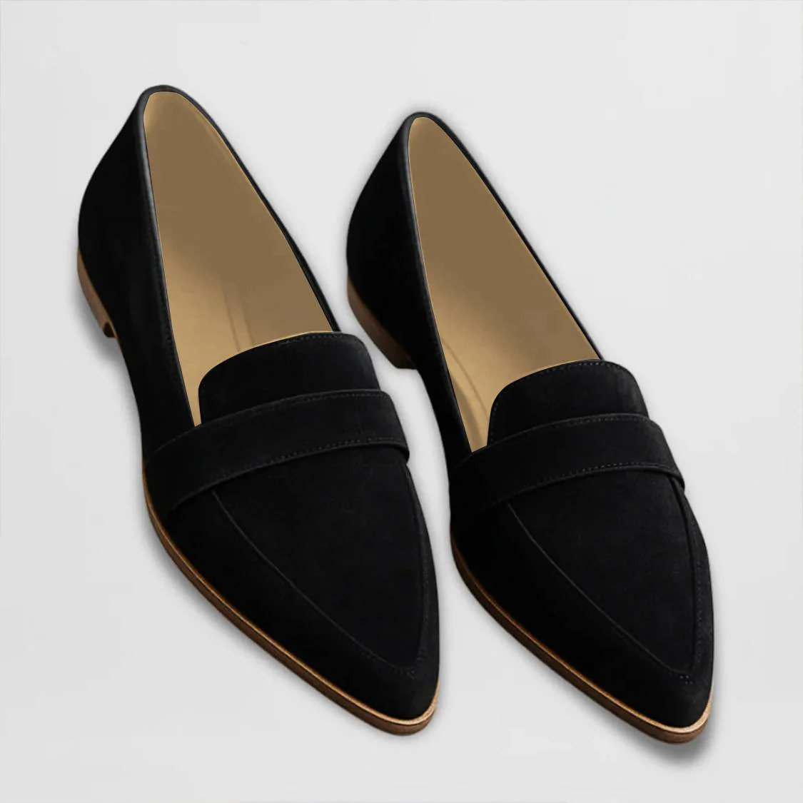 Ottilie - Mocassins en daim à dentelle noire