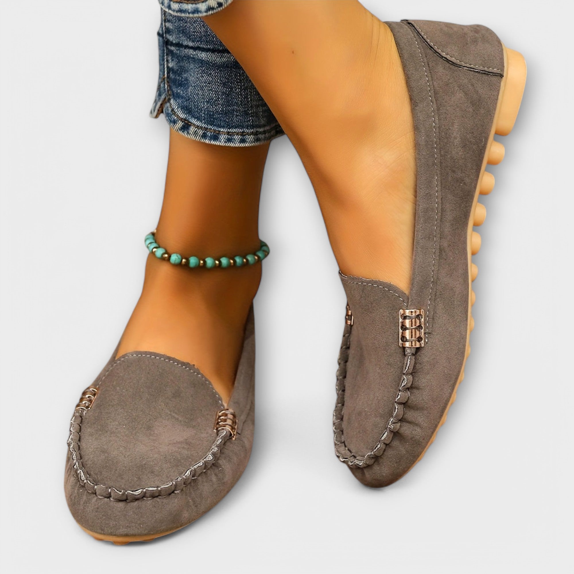 Bertlinde - Mocassins en daim turquoise