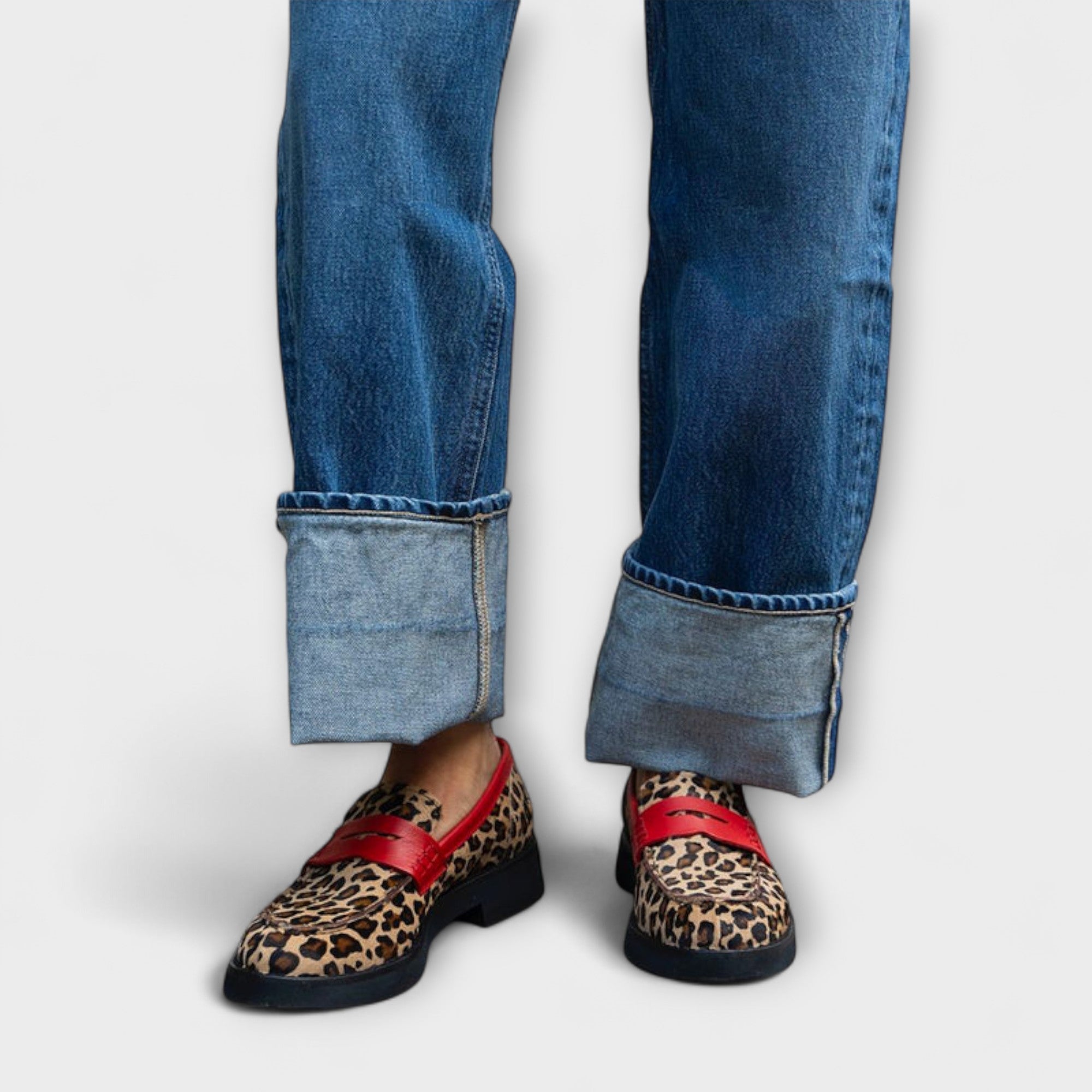 Liselotte - Mocassins léopard à contraste