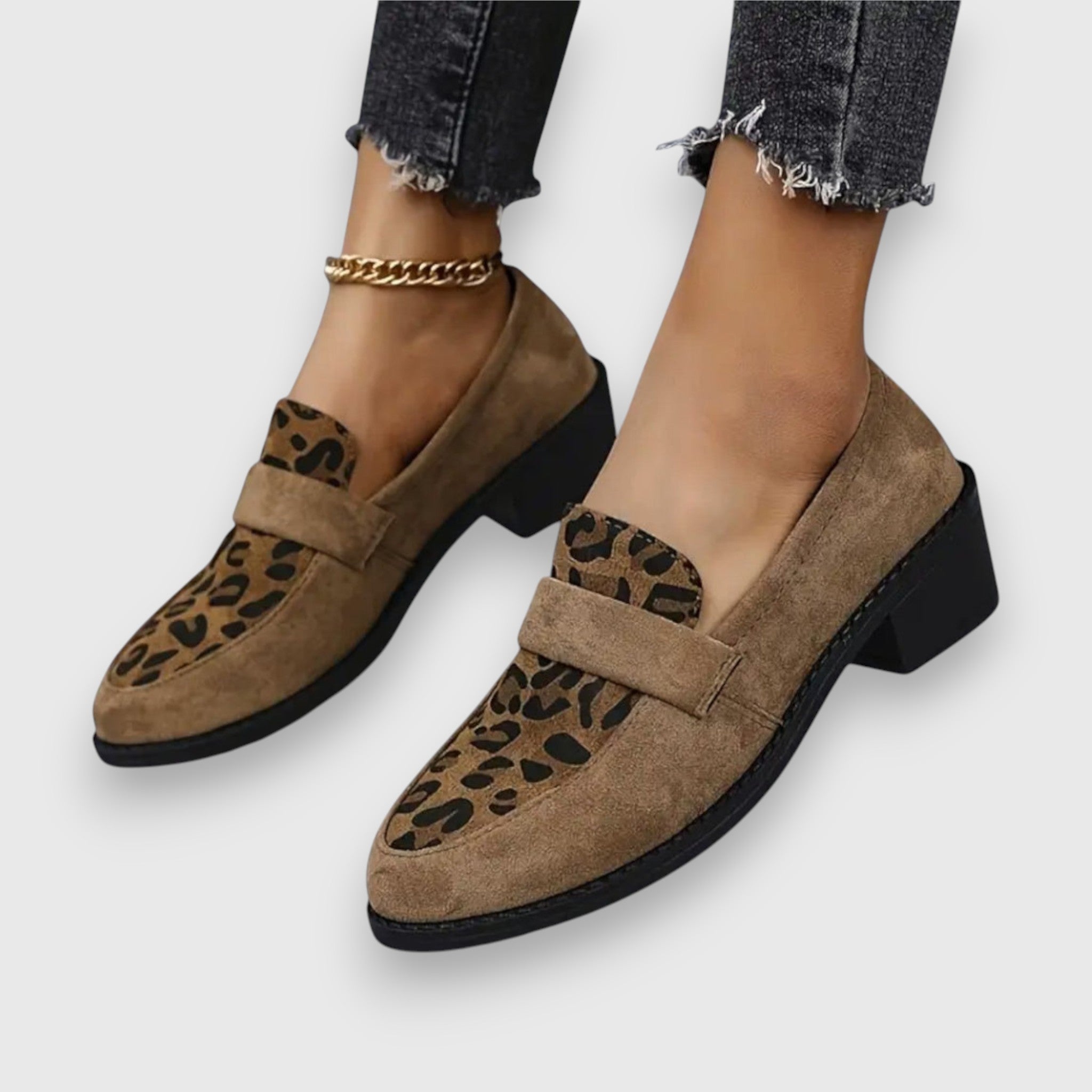 Brunhild - Chaussons confortables imprimé léopard