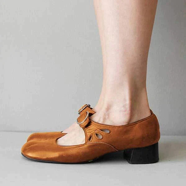 Anna - Style vintage - Chaussures élégantes pour tous les jours, avec boucle et talon bloc