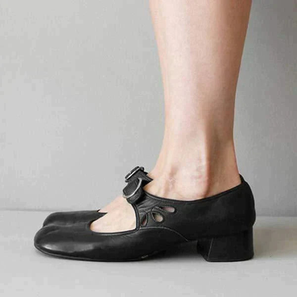 Anna - Style vintage - Chaussures élégantes pour tous les jours, avec boucle et talon bloc
