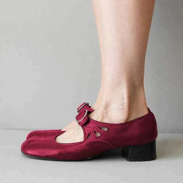 Anna - Style vintage - Chaussures élégantes pour tous les jours, avec boucle et talon bloc