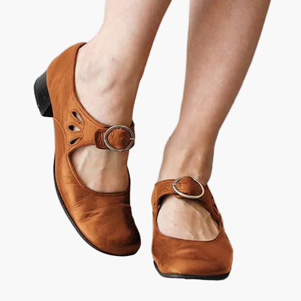 Anna - Style vintage - Chaussures élégantes pour tous les jours, avec boucle et talon bloc