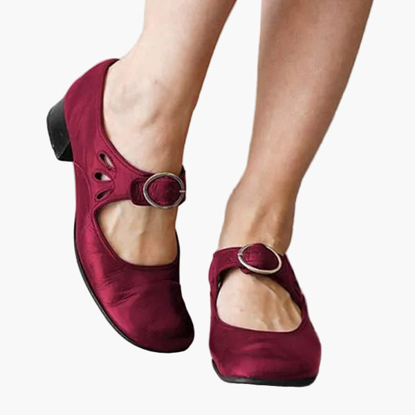 Anna - Style vintage - Chaussures élégantes pour tous les jours, avec boucle et talon bloc