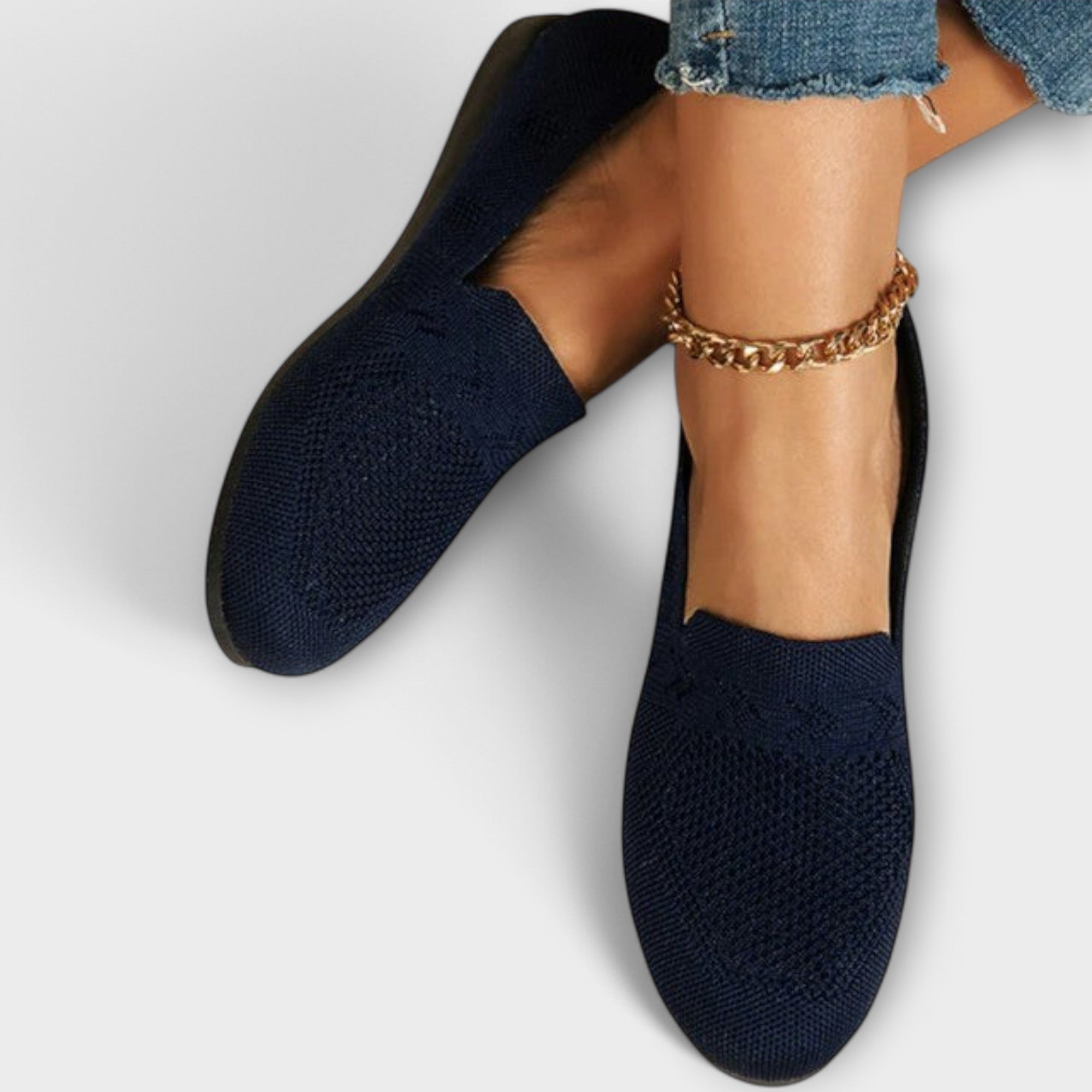 Adelheid - Mocassins tricotés bleu clair