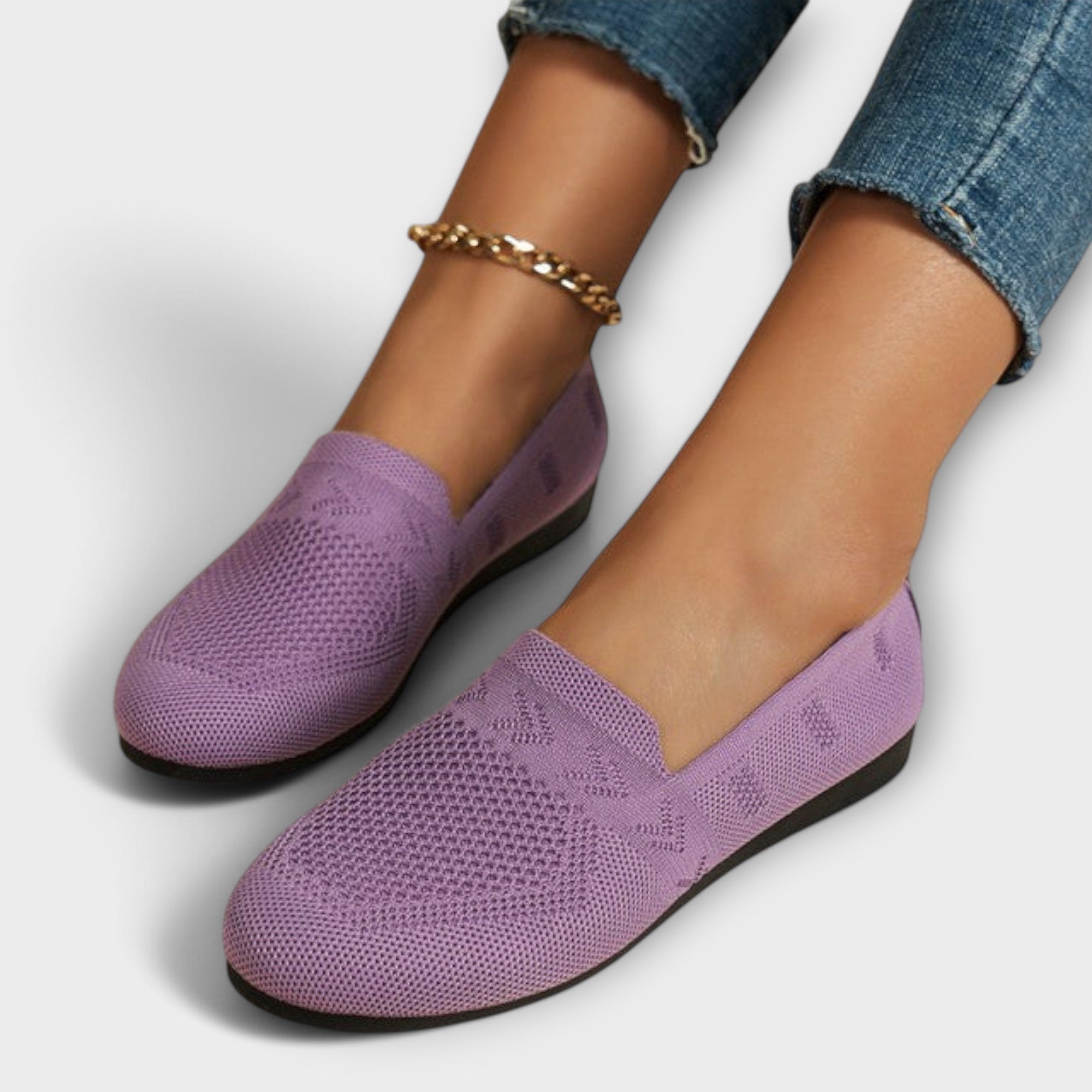Adelheid - Mocassins tricotés bleu clair