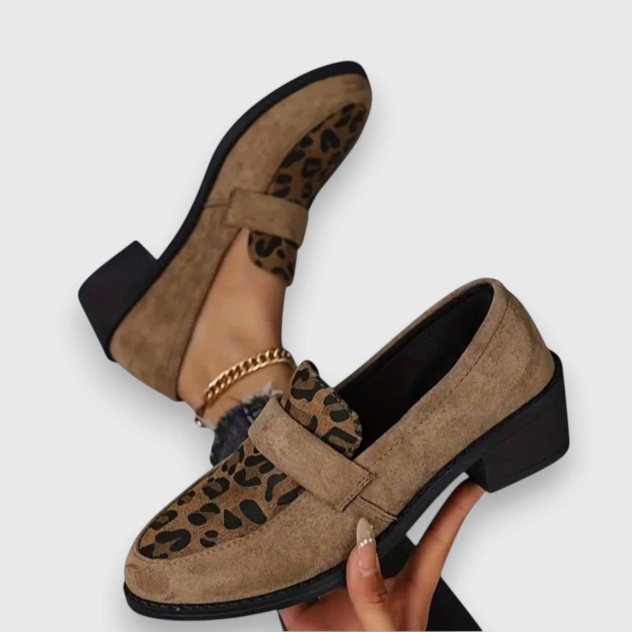 Brunhild - Chaussons confortables imprimé léopard