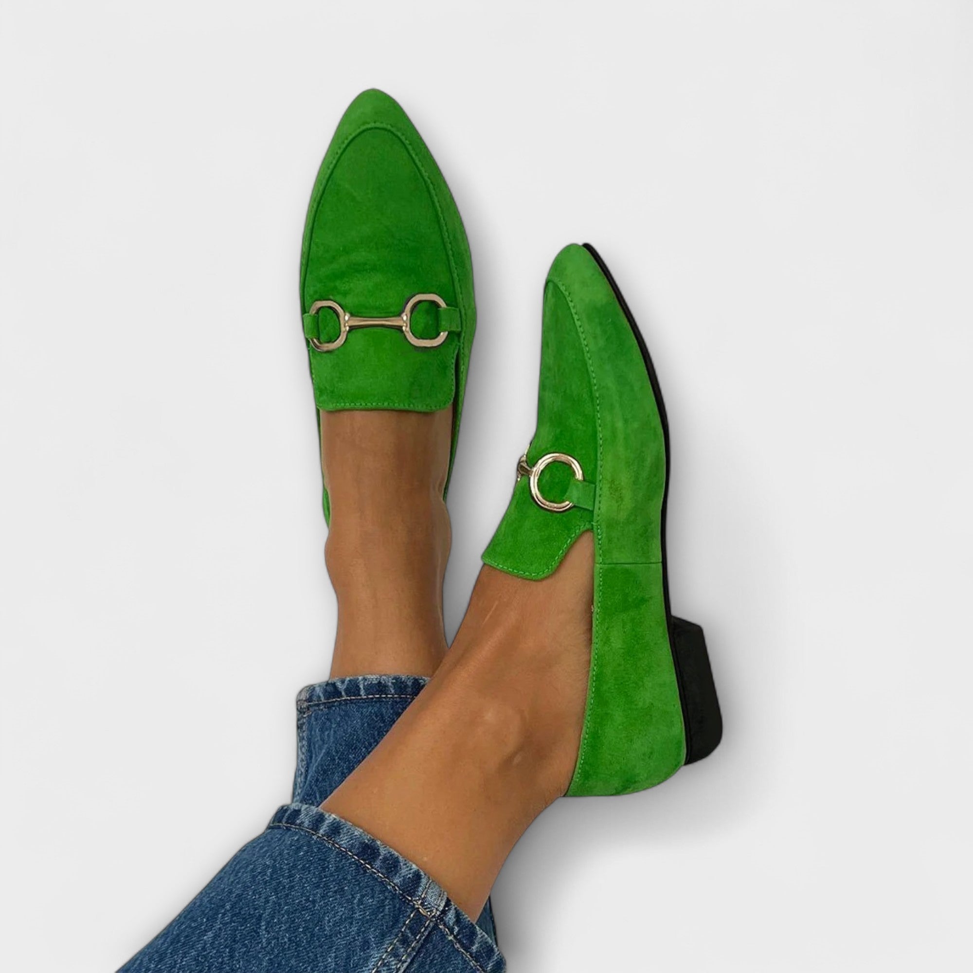 Klara - Pantoufles à lacets verts