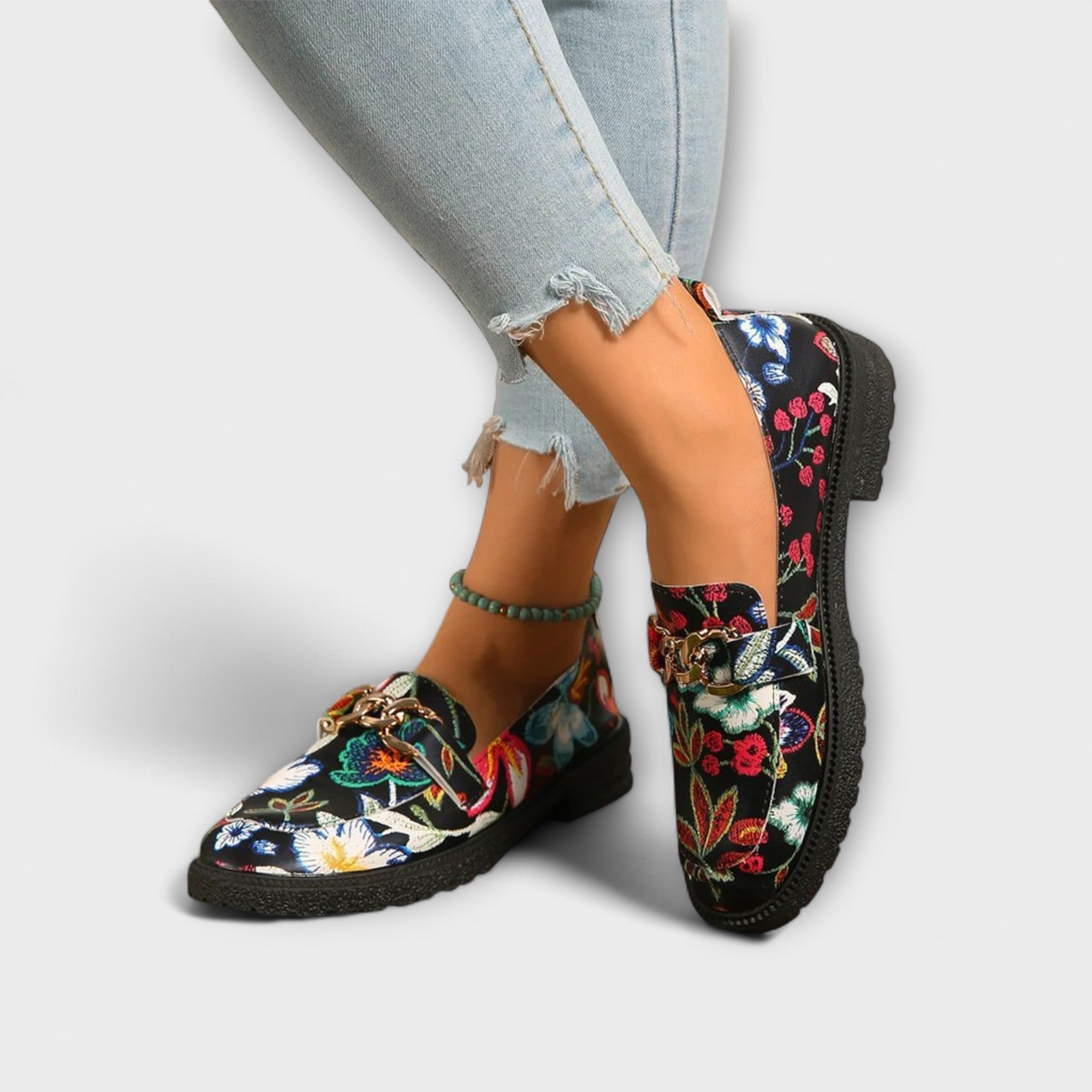 Ottilie - Mocassins à motif floral