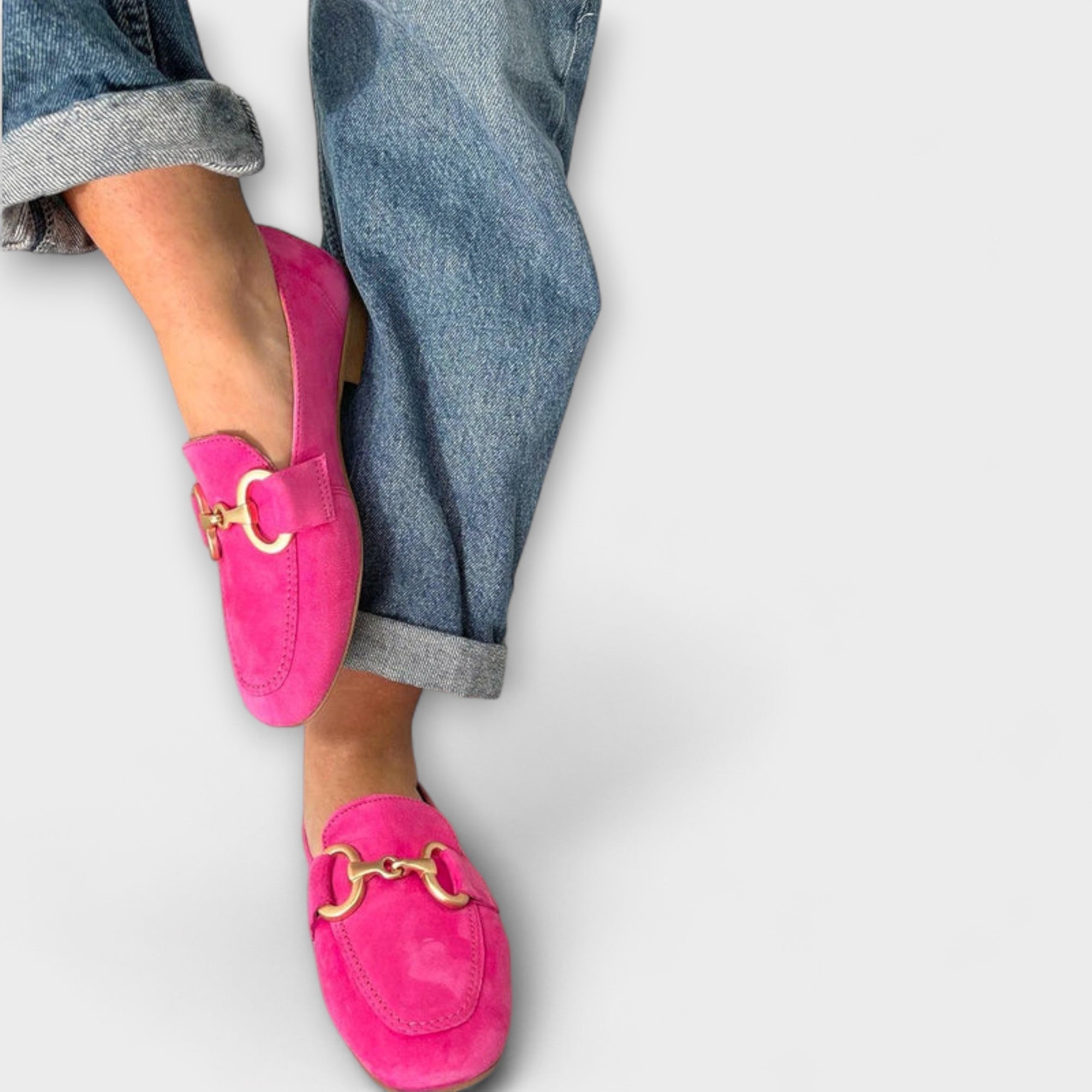 Irmgard - Pantoufles en daim rose