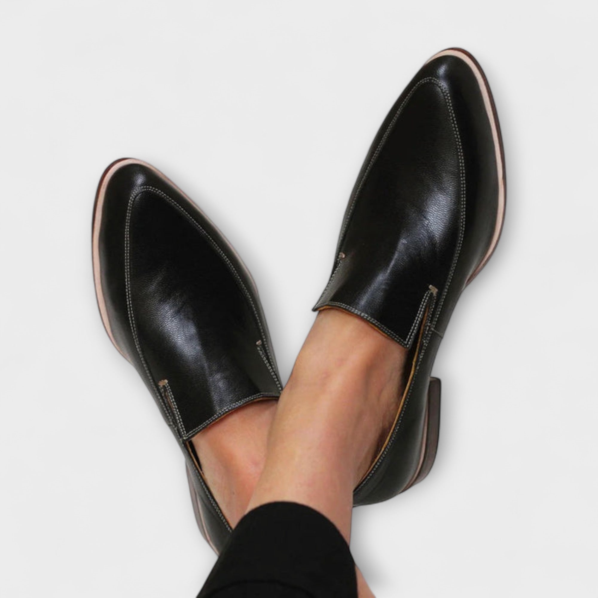 Adelgunde - Mocassins en dentelle noire