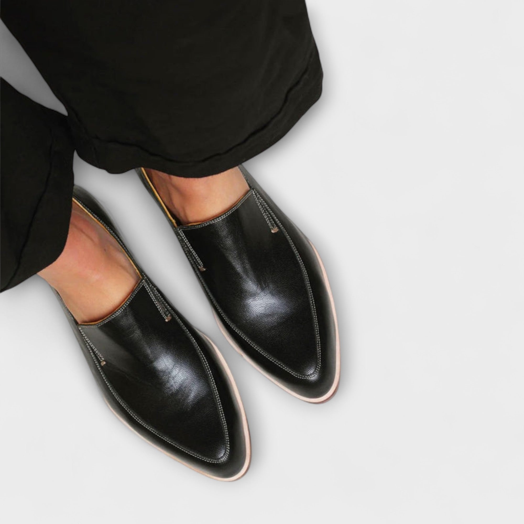 Adelgunde - Mocassins en dentelle noire