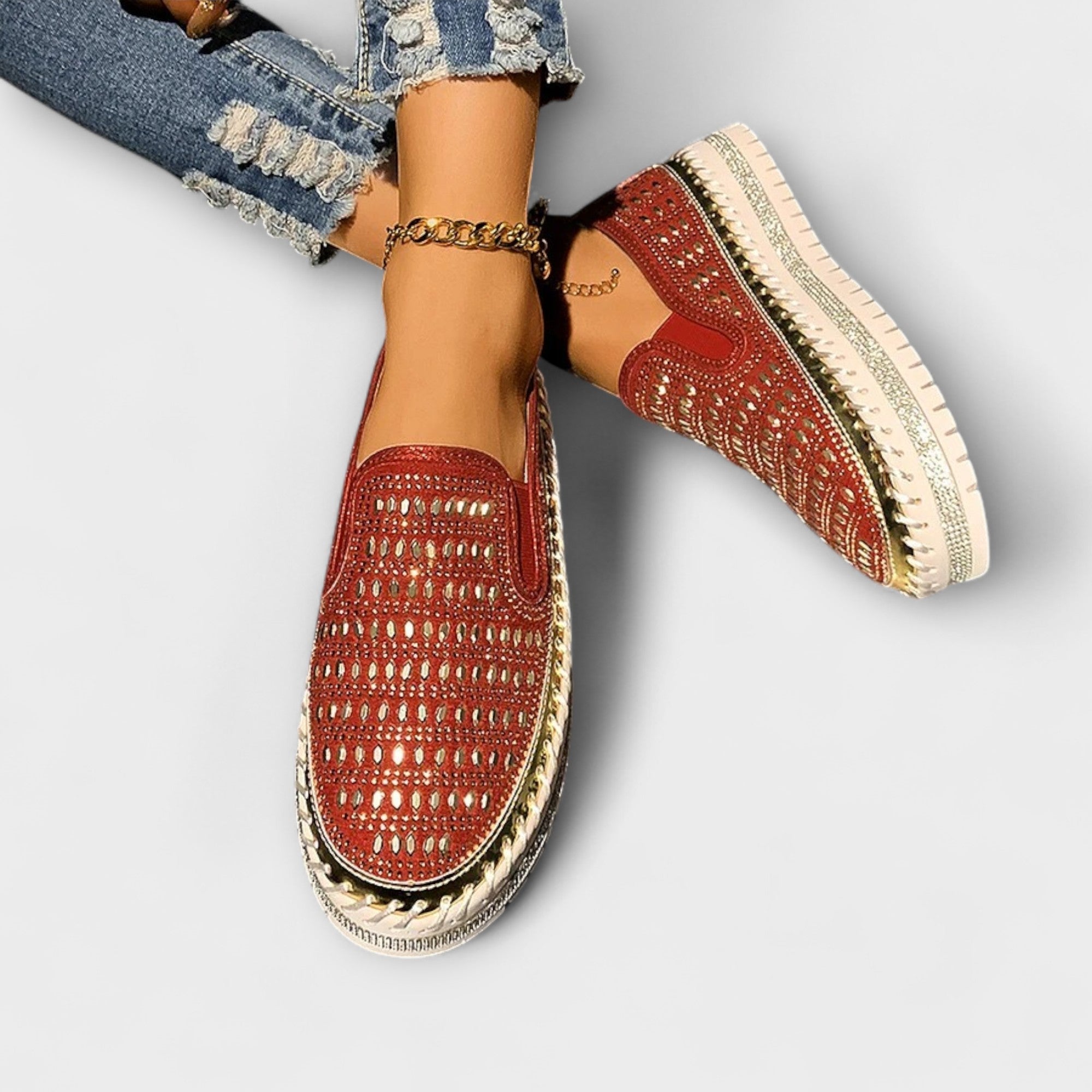 Kunigunde - Mocassins espadrilles avec strass