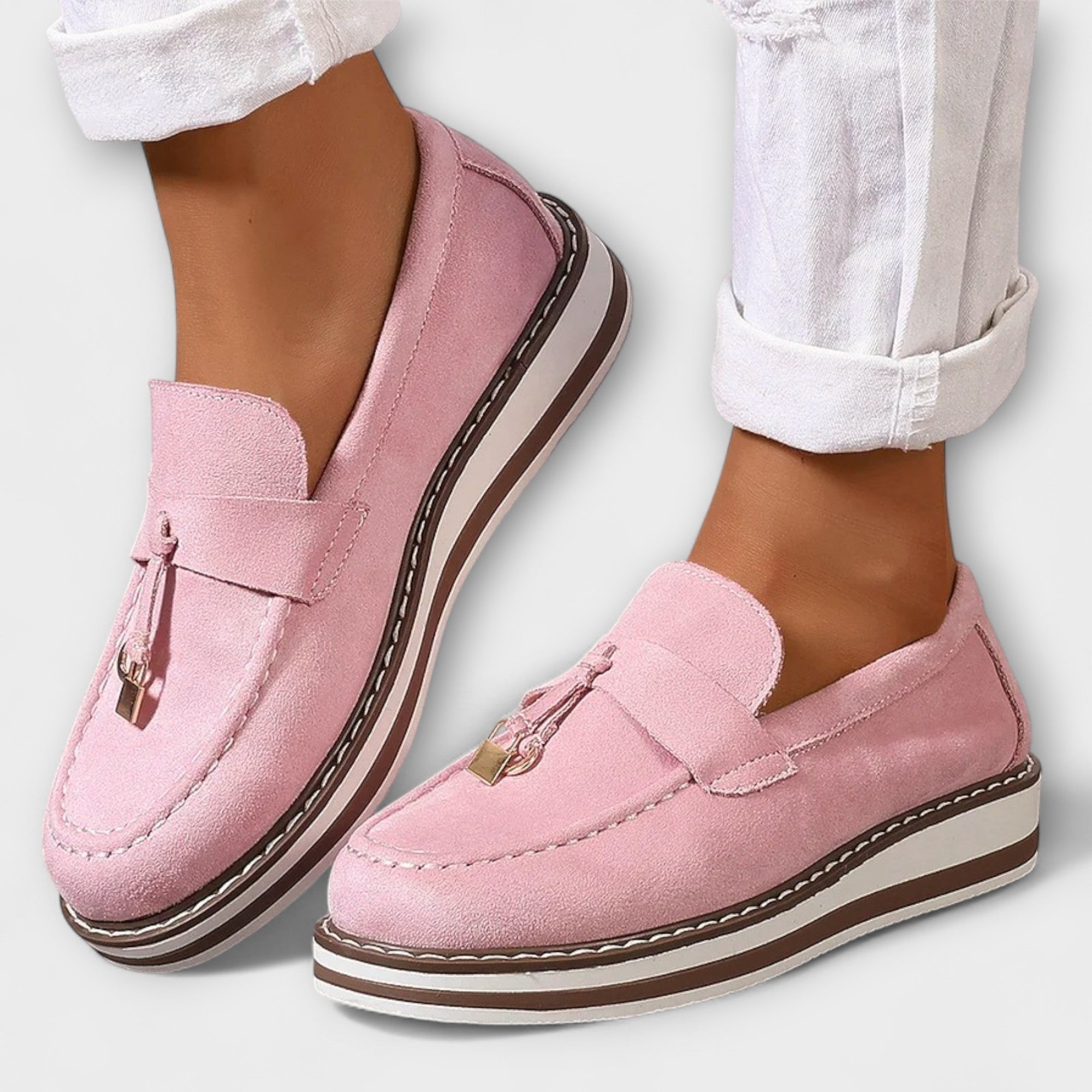 Helga - Mocassins à plateforme roses