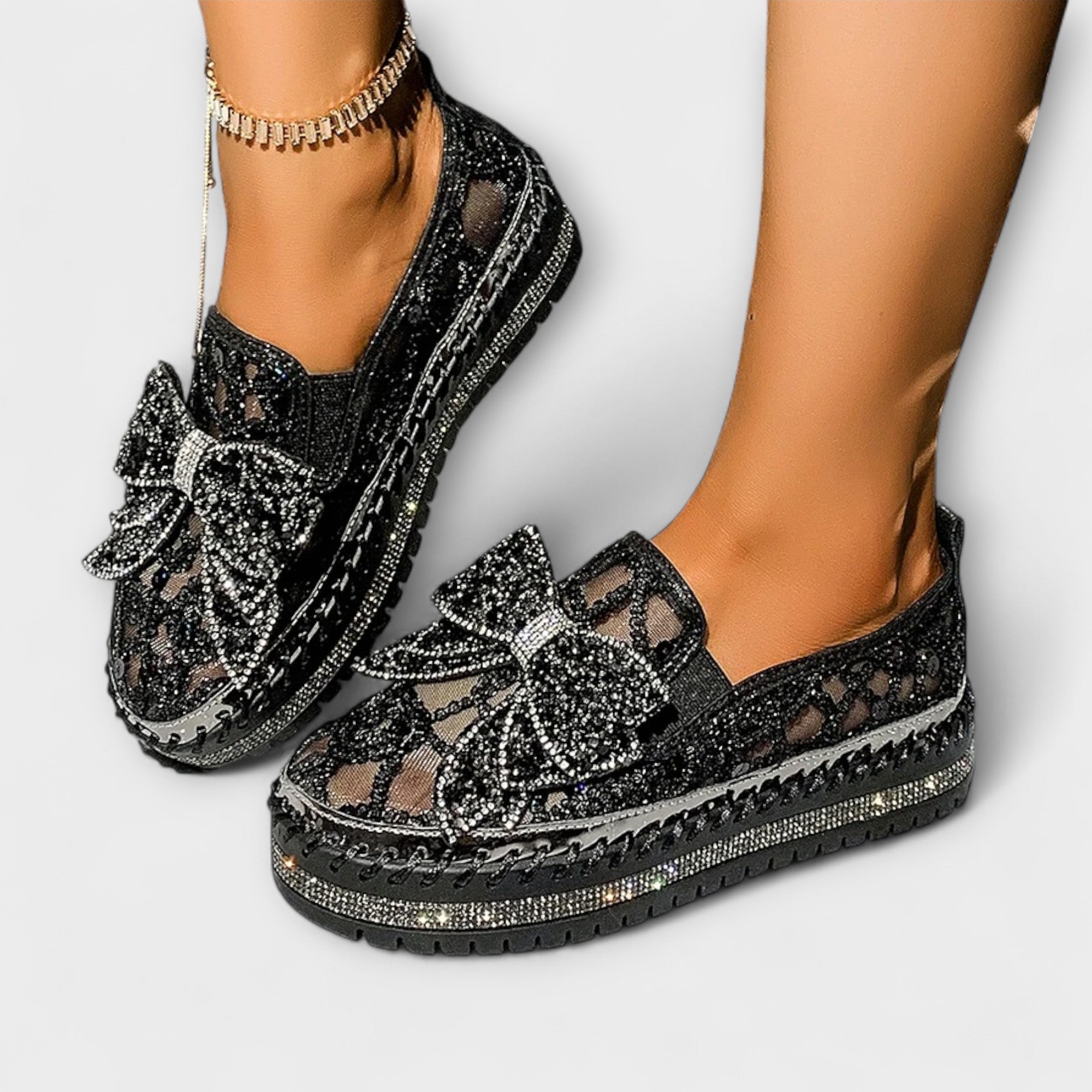 Roswita - Mocassin à nœud en strass
