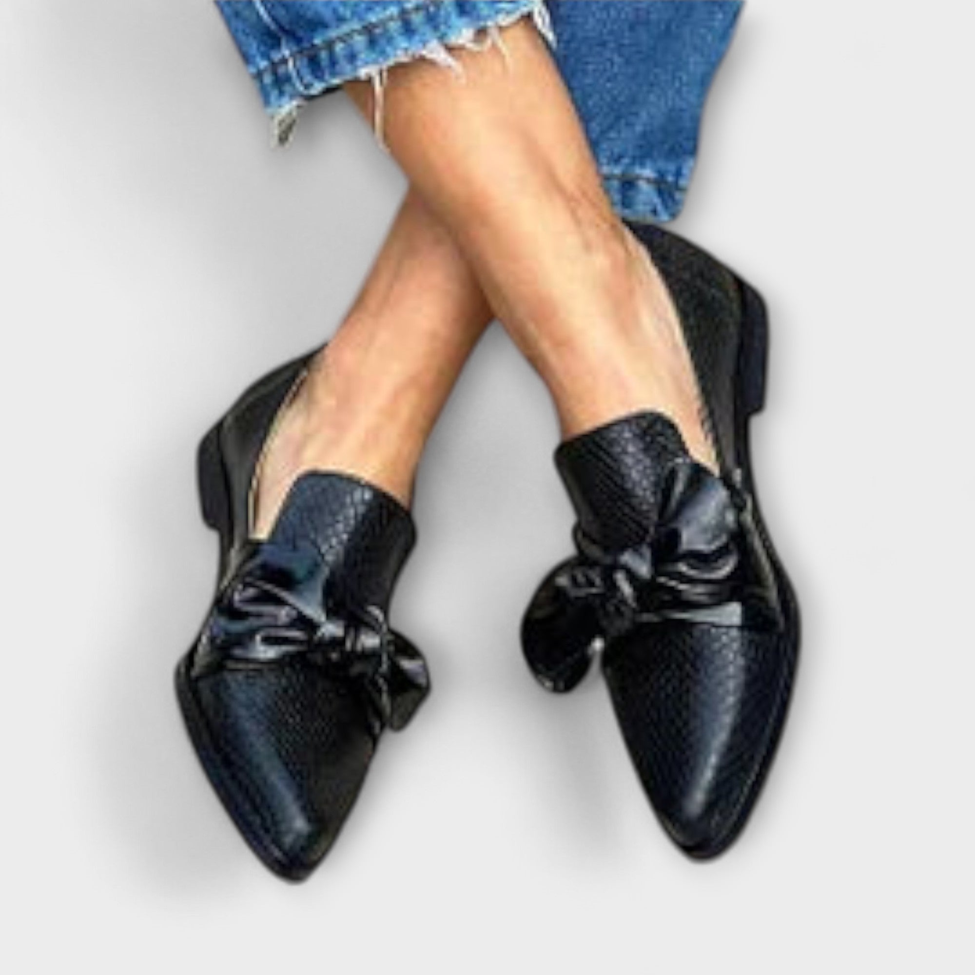 Sieglinde - Mocassins à nœud imprimé serpent