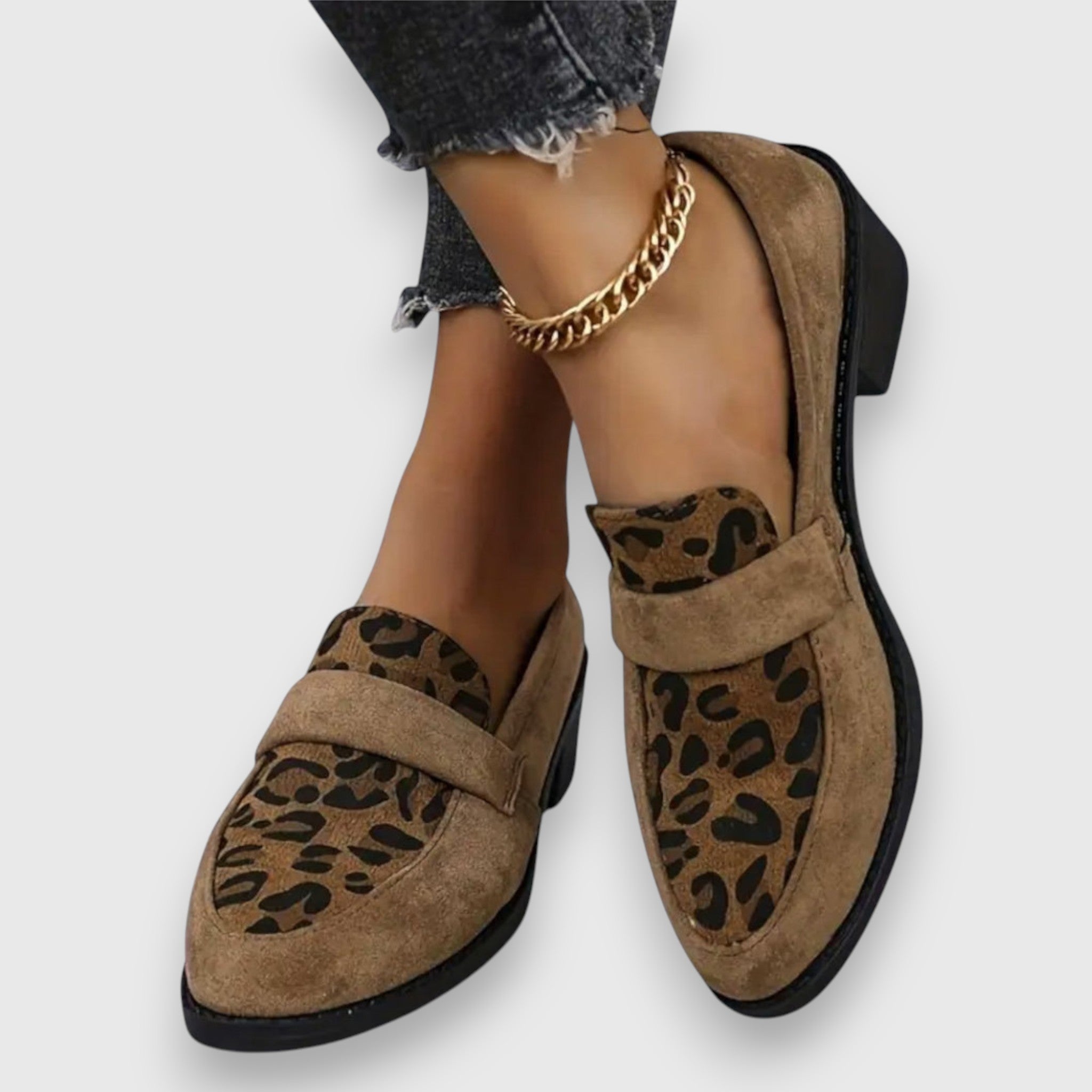 Brunhild - Chaussons confortables imprimé léopard