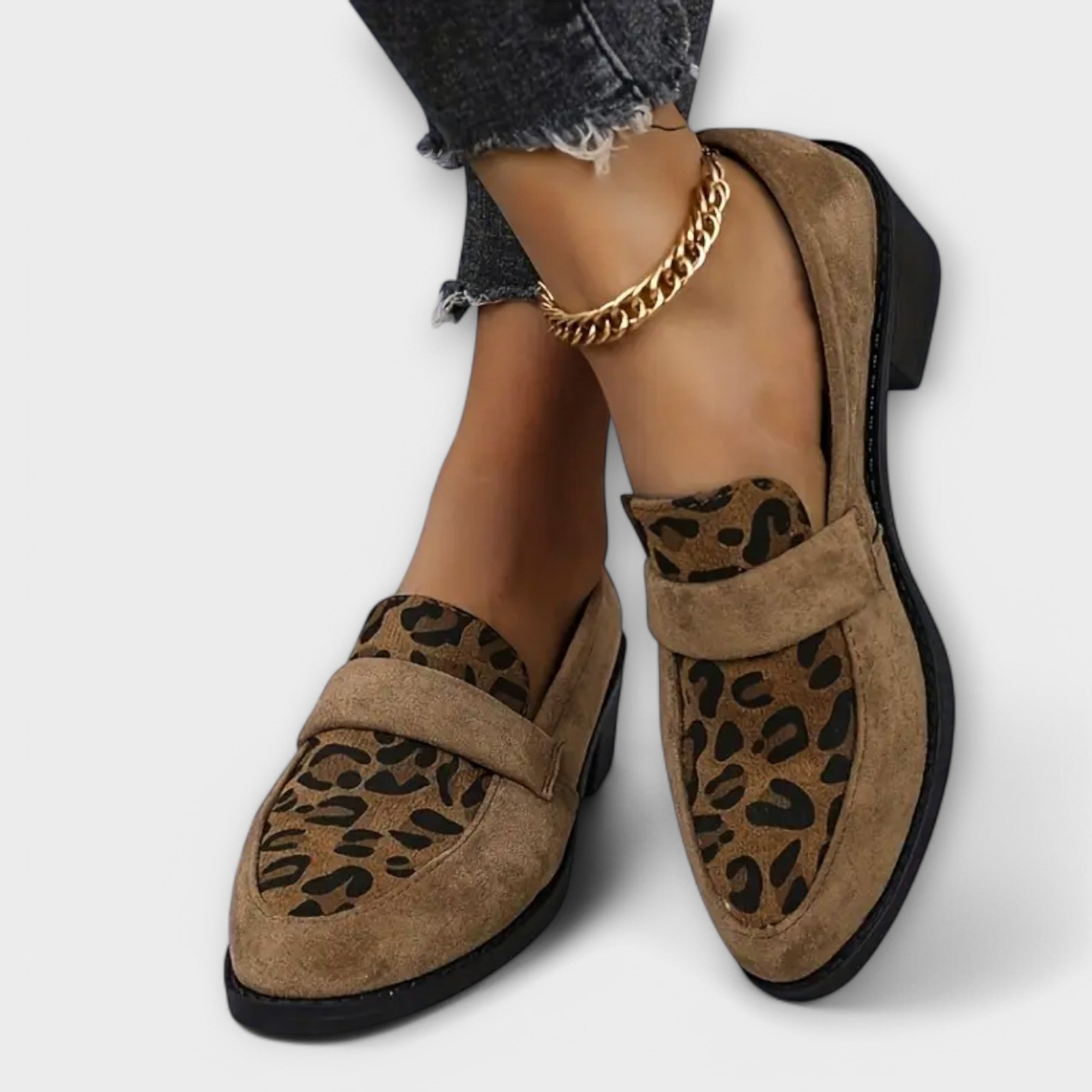 Kriemhilde - mocassins en daim avec doublure imprimé léopard