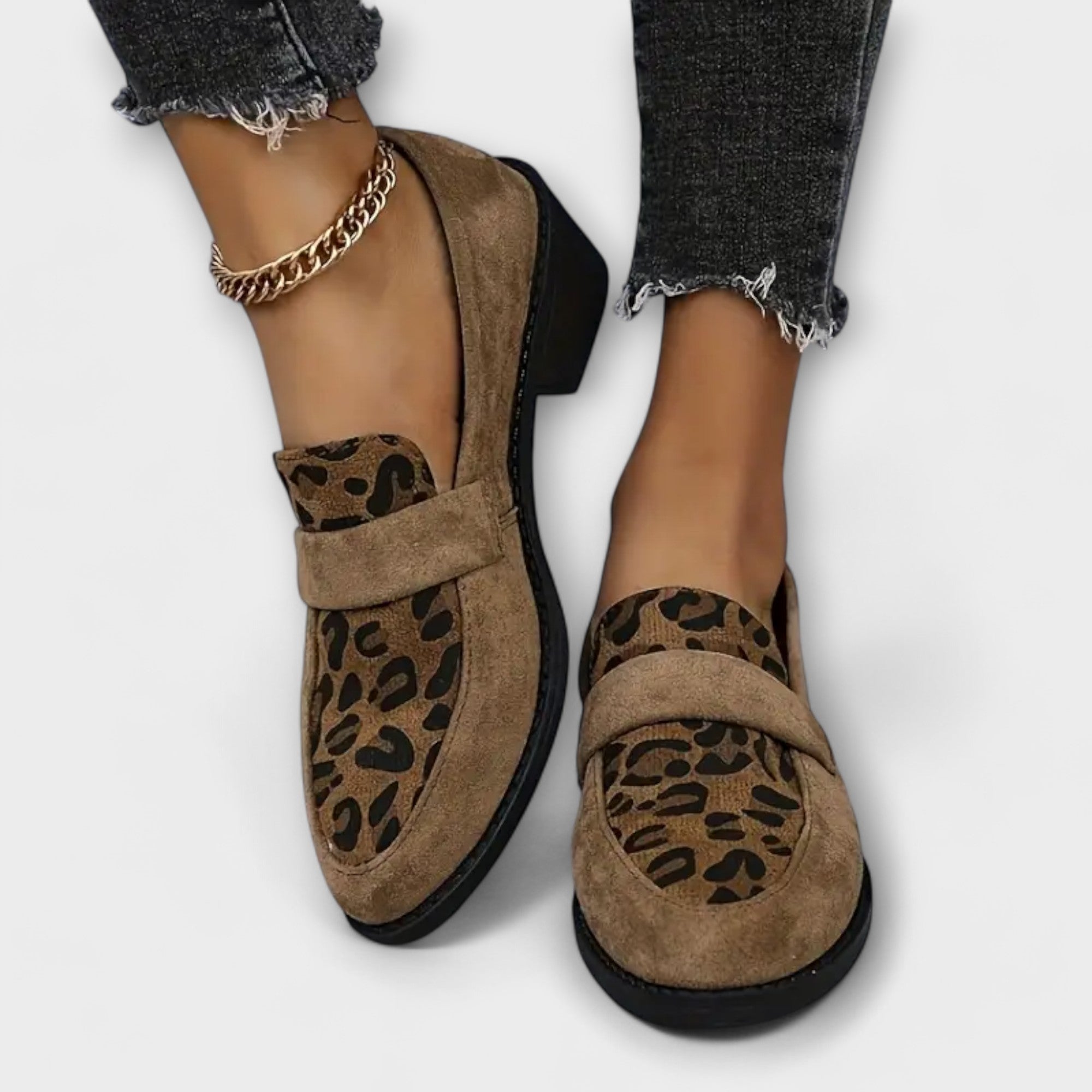 Kriemhilde - mocassins en daim avec doublure imprimé léopard