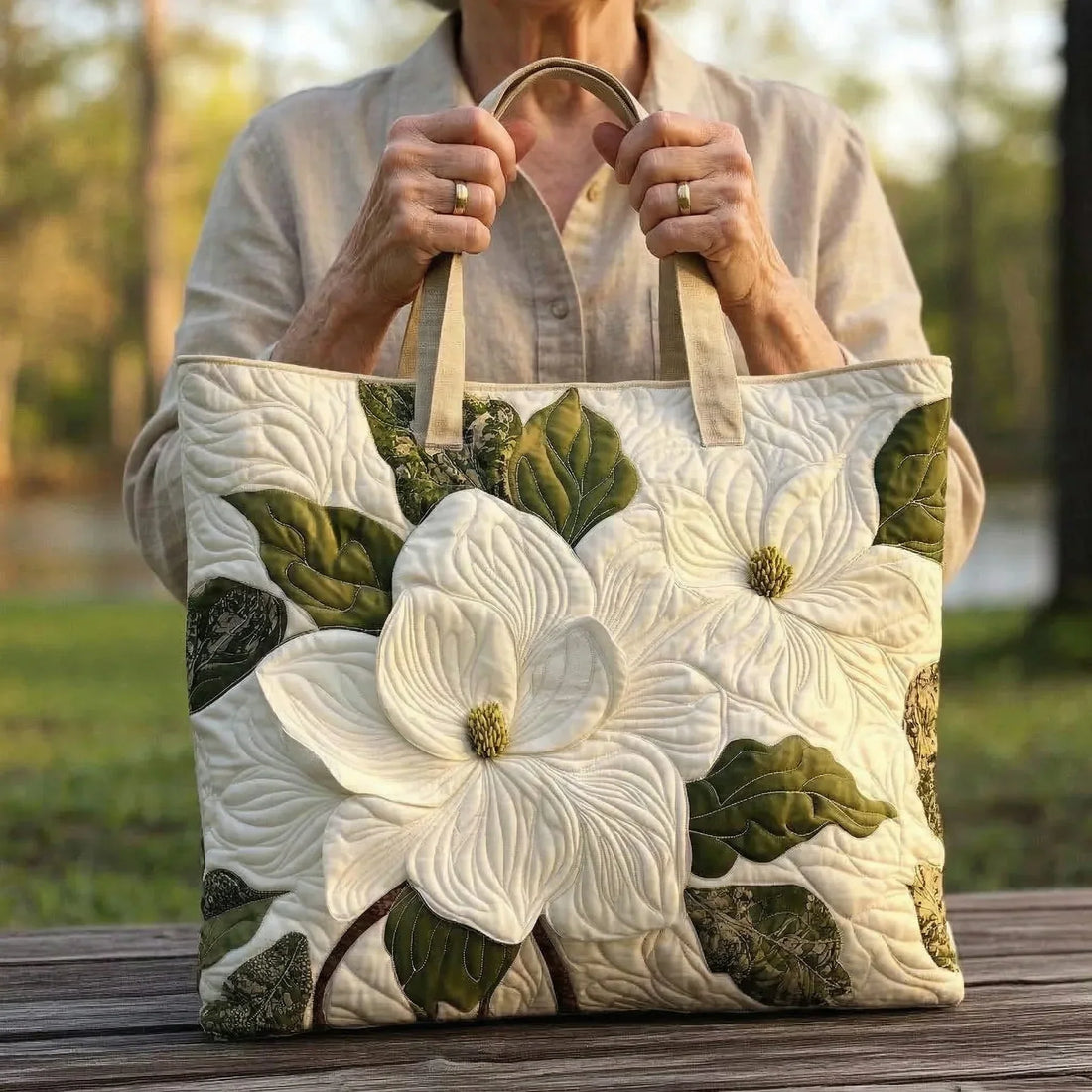 Sac artisanal - Blanc élégant