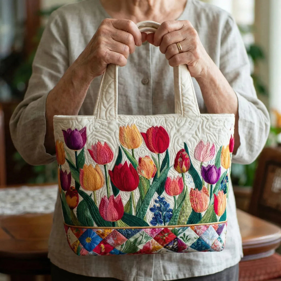 Sac artisanal - Jardin de tulipes